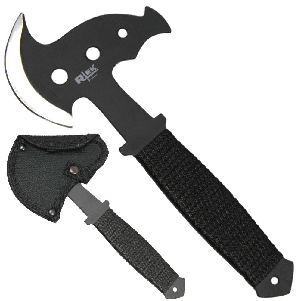 10 inch Black Blade Cord Wrapped Throwing Axe with Sheath