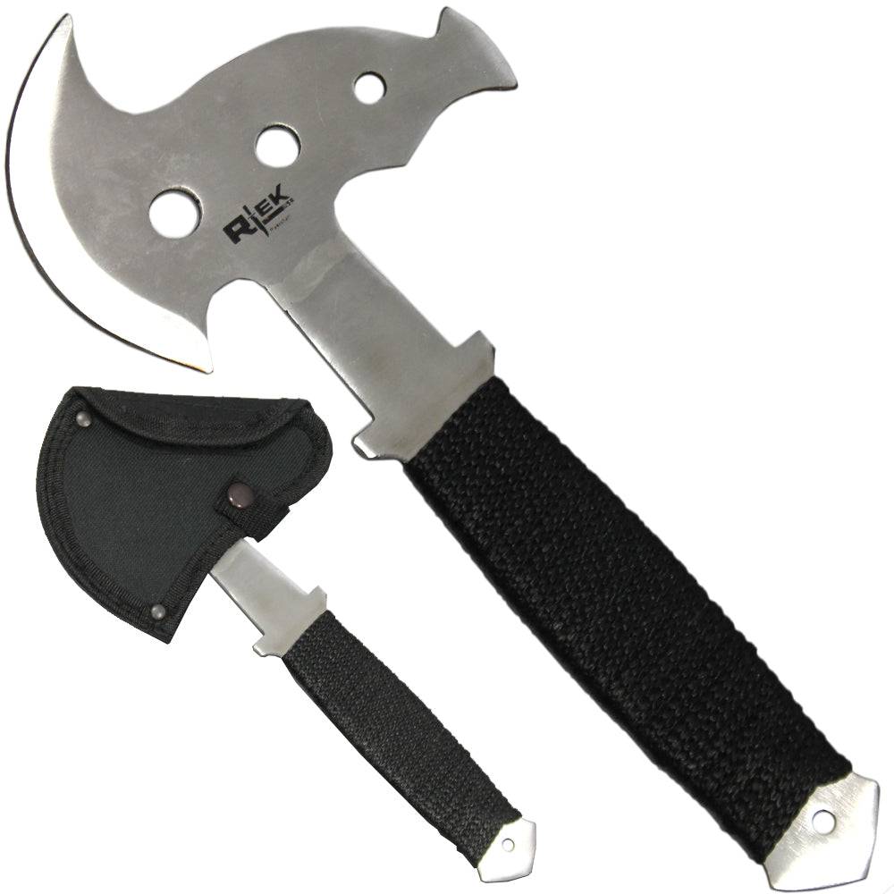 10 inch Silver Blade Cord Wrapped Hunting Axe with Sheath