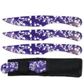 8 inch Blue Skull Print Throwing Knife Set with Sheath