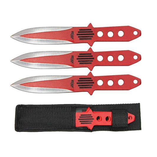 TK 028-38RB Cuchillo arrojadizo Ninja rojo de 8" con funda de nailon