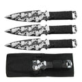 TK 033-38GTSK 8 inch Black & White Skull Cord Wrapped Throwing Knife with Nylon Sheath