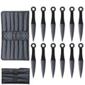 TK 086-612BK 6 inch Cord Wrapped Kunai Throwing Knife 12 PCS Set with Carrying Case