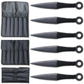 TK 086-66BK 6.5 inch Cord Wrapped Kunai Throwing Knife 6PCS Set with Carrying Case
