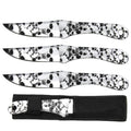 8.5" Silver Skull Print Fixed Blade Knife Set with Sheath