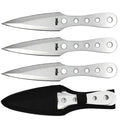 10 inch 3PCS Rtek Throwing Knife Set Silver with Sheath