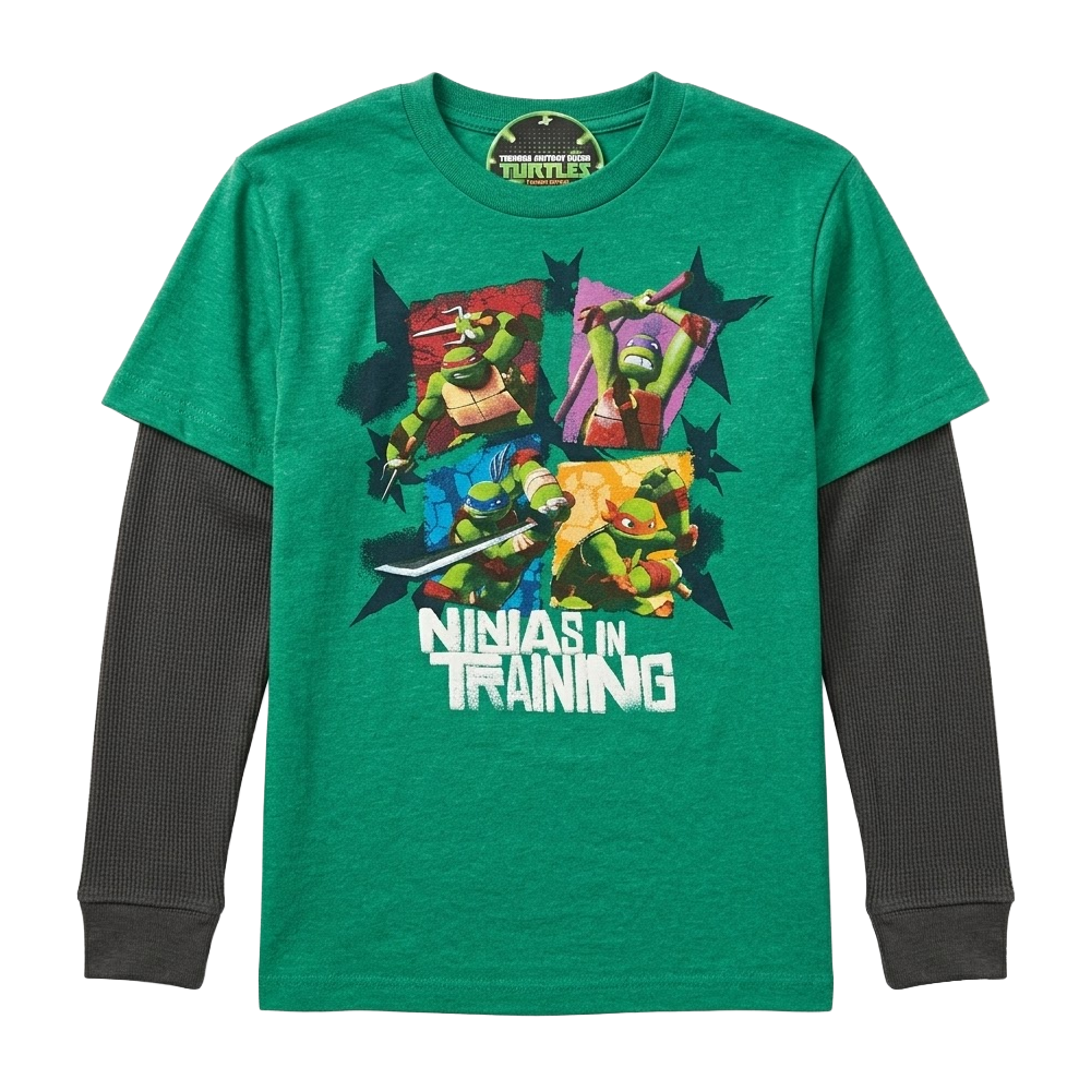 Boy's Teenage Mutant Ninja Turtle Ninjas In Training Graphic Long Sleeve T-Shirt