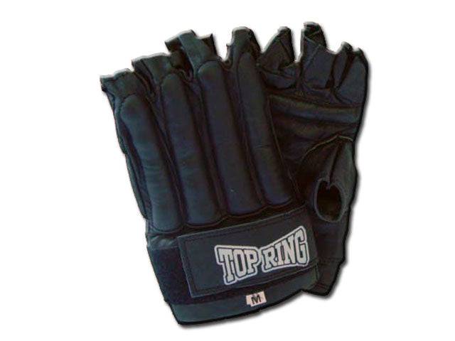 TR 499 Top Ring Leather MMA Fingerless Punching Bag Gloves with Wrist Support - view 2