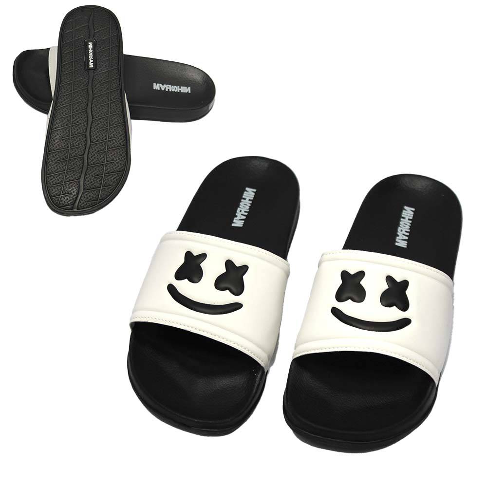 Adult Marshin Clothing Co Marshmello Smiley Face Slide Sandals