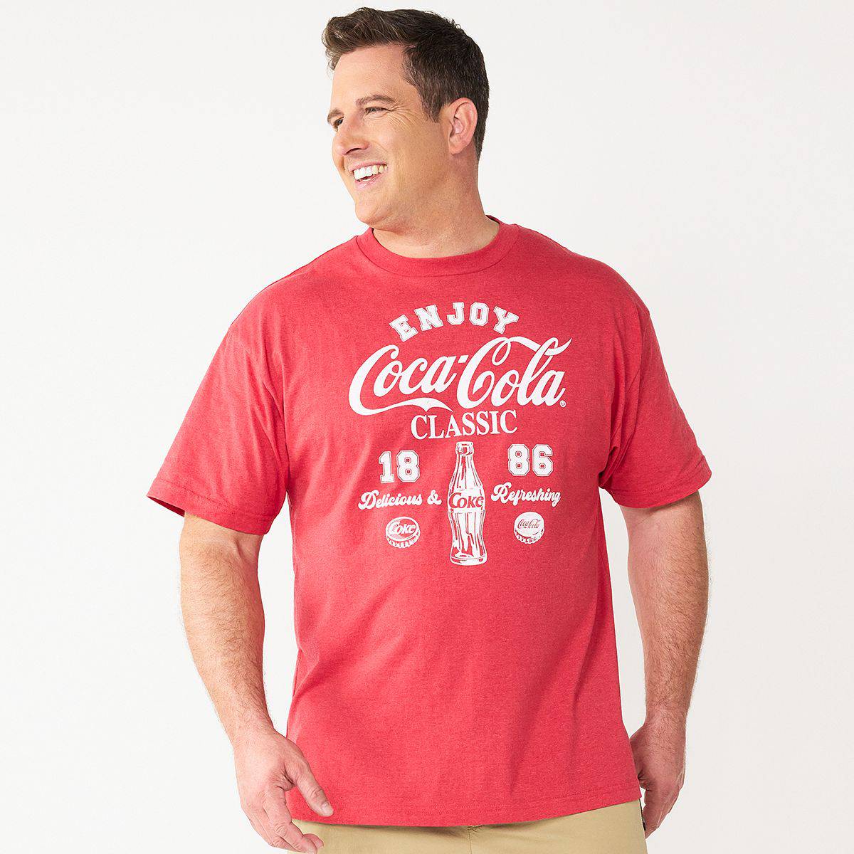 Men's RedBig & Tall Modern-Fit Coca-Cola Tee T-Shirt