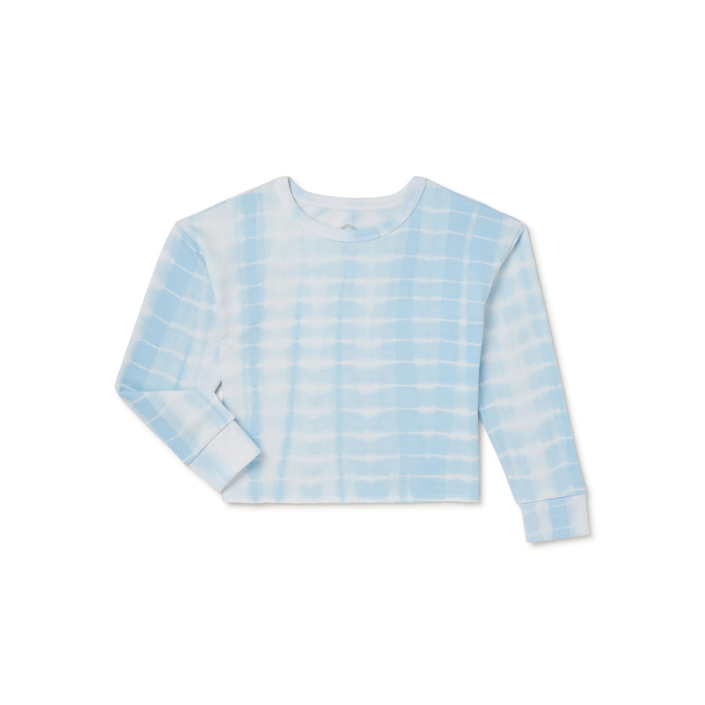 Girls' Wonder Nation Blue Cut-Off Tie-Dye Sweatshirt, Sizes 4-18 & Plus