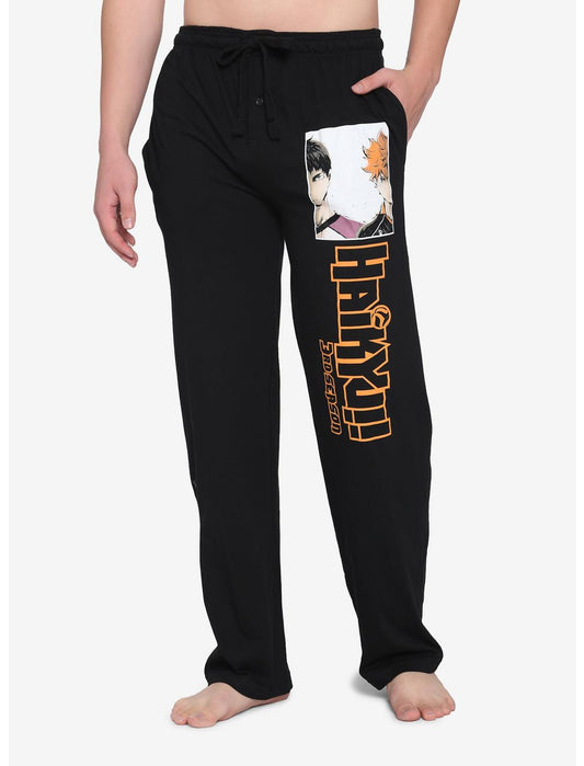 ¡¡Haikyu negro para hombre!! Pantalones de pijama con logo lateral