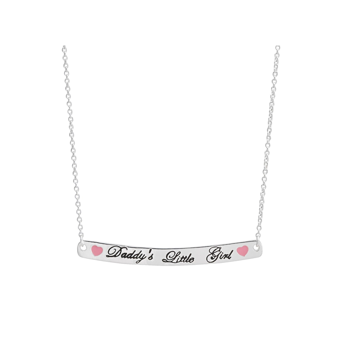Disney Princess Silver-Plated Daddy's Little Girl Bar Necklace