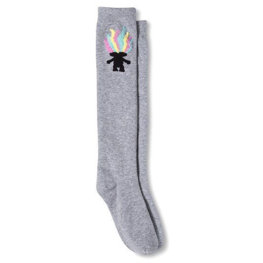 Women's Troll Doll Slipper Socks Heather Grey One Size