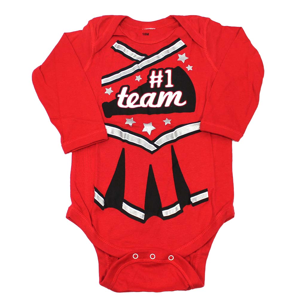 Baby Red #1 Team Cheerleader Costume Infant One-Piece