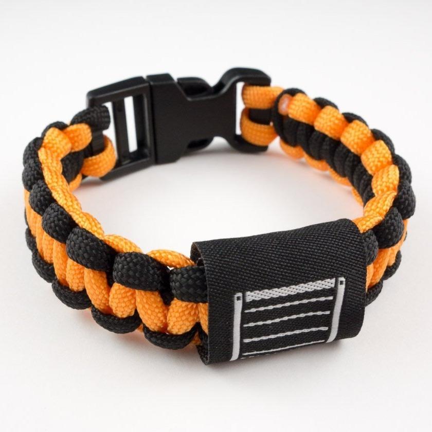 Rtek Orange Black Survival Paracord Survival Tactical Bracelet - Bladevip