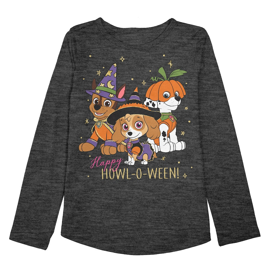 Camiseta gráfica "Happy Howl-O-Ween" de Jumping Beans® Paw Patrol Chase, Marshall y Skye para niñas de 4 a 12 años 