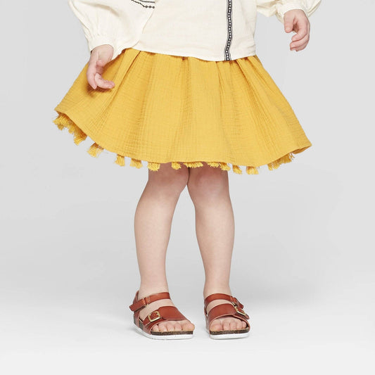Girls Toddler Tassel Skirt - art class™ Gold - Bladevip