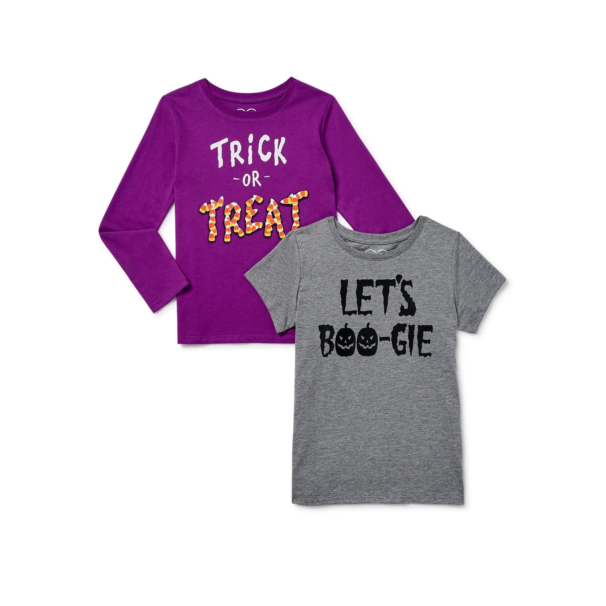 Girls' Halloween Long and Short Sleeve Graphic T-Shirts, 2-Pack - Bladevip