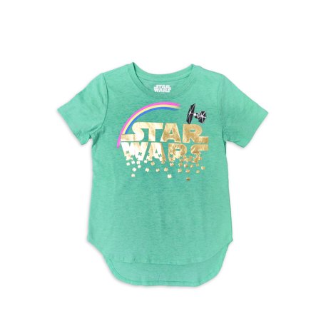 Camiseta para niñas de color verde jaspeado con diseño de trébol de la suerte de Star Wars
