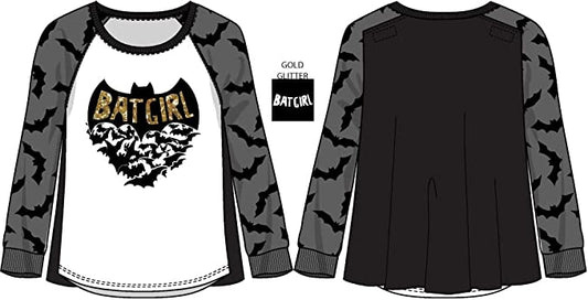 Camiseta de manga larga con capa de Batgirl para niña