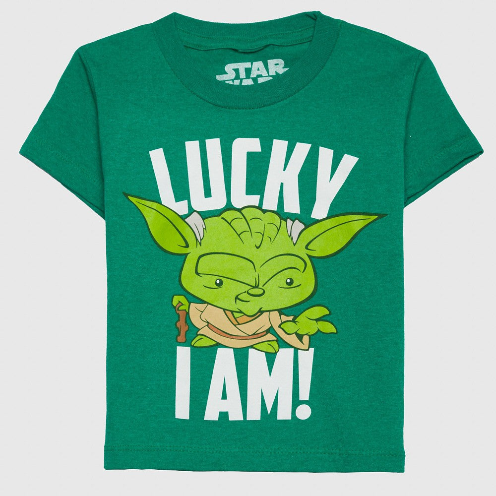 Boys Star Wars Toddler Short Sleeve Yoda Lucky I Am T-Shirt Tee