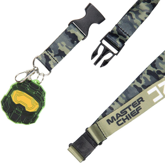 Halo Video Game Lanyard Keychain w/ 2" Master Chief Rubber Charm