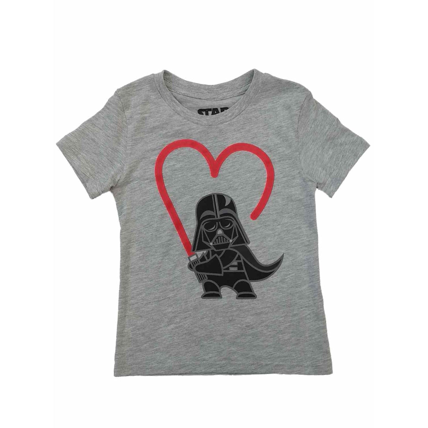 Camiseta gris de manga corta con corazón de Vader de Star Wars para niños pequeños