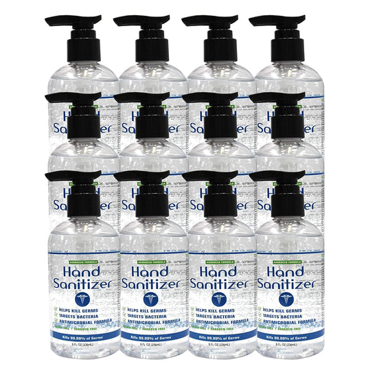 8 Fl Ounce (Pack Of 12), 96 Fl Oz Purelife Hand Sanitizer with Pump | MADE IN USA - Bladevip