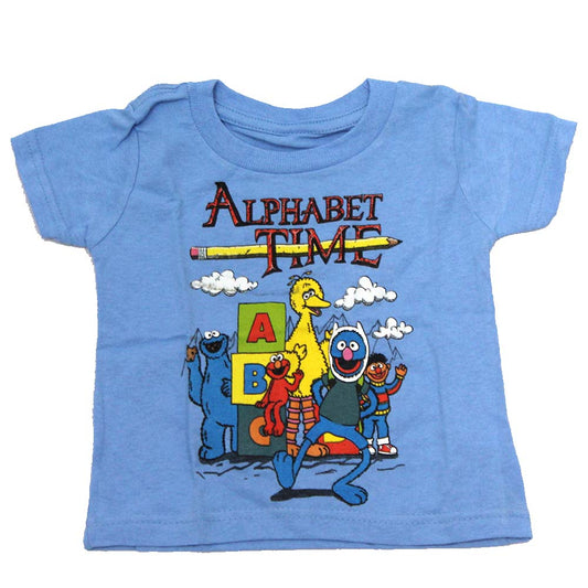 Camiseta con gráfico de tiempo del alfabeto de Barrio Sésamo azul bebé Camiseta