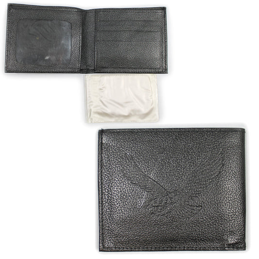 Black Leather Eagle Wallet with Removable Picture Holder
