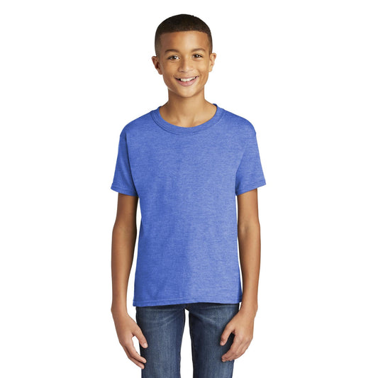 Boy's Youth Gildan 64500B Softstyle Heather Royal Blue T-Shirt Tee - Bladevip