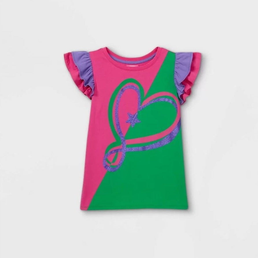 Camiseta gráfica de manga corta con estampado de corazón JoJo Siwa para niña