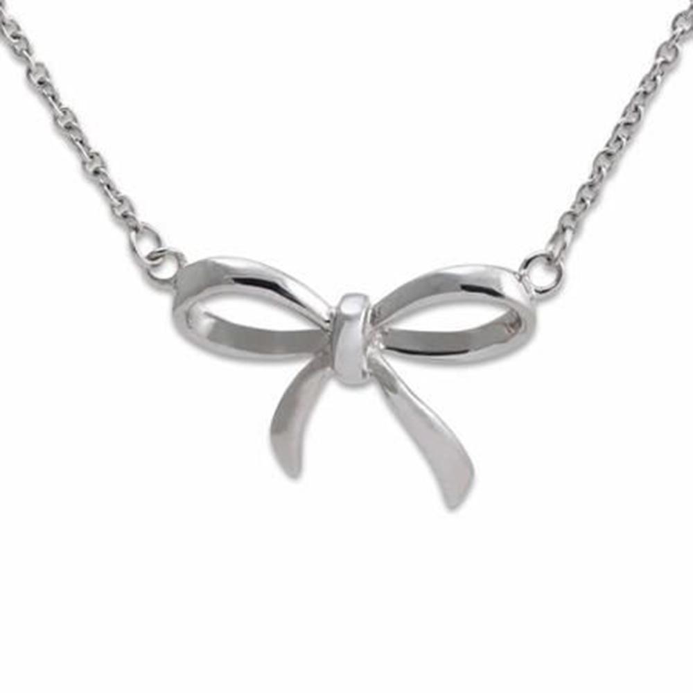 Connections From Hallmark™ Stainless Steel Bow Pendant Necklace 18" Chain