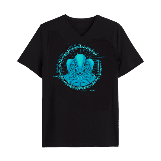 Women's Black Westworld Drone Graphic Loot Crate Exclusive Tee T-Shirt V-Neck - Bladevip