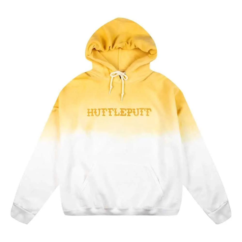 Women's Harry Potter Hufflepuff Embroidered Dip Dyed Hoodie