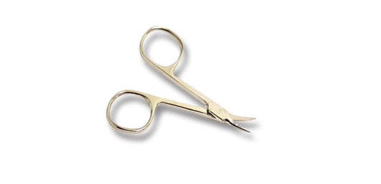 RI 509-B Silver Curved Arrowpoint Mini Scissors Shears For Facial Hair - Bladevip