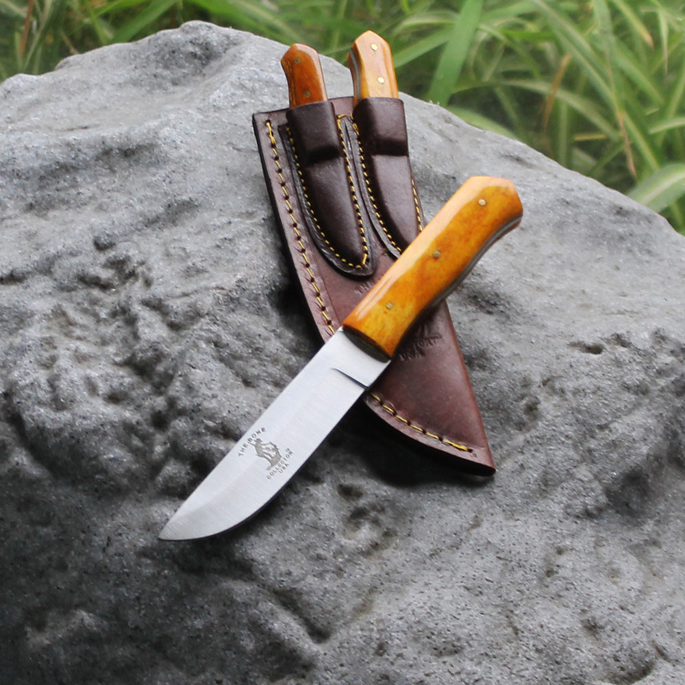 Rtek Hunting Knife Set, With Harden Plastic Sheath M-9 Military Style Saw Back Knife