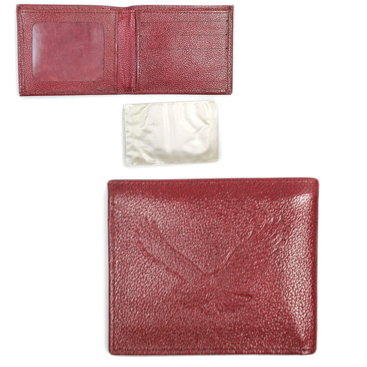 Red Leather Eagle Wallet with Removable Picture Holder