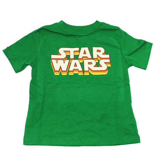 Camiseta verde con logo retro de Star Wars para niños pequeños 