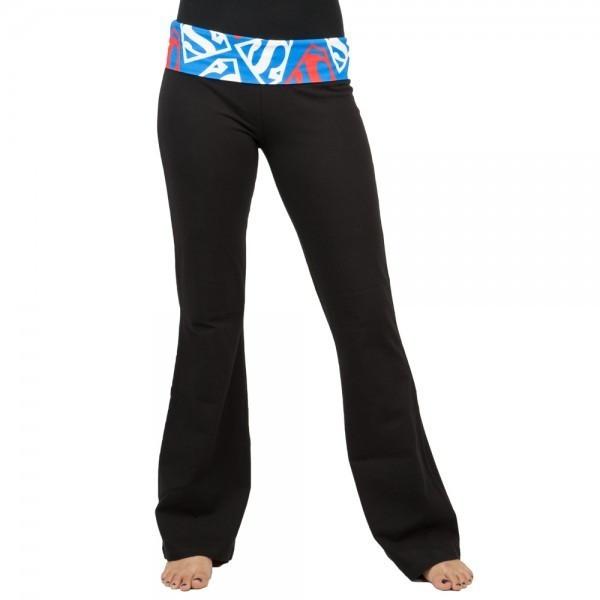 Womens Juniors Color Superman Logo Fold Yoga Pants Shirts - Bladevip