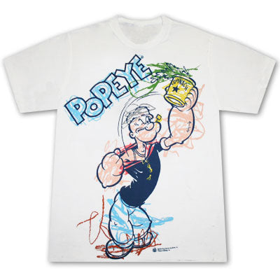 Camiseta con gráfico de espinacas y dibujo estilo Popeye Crayons para hombre