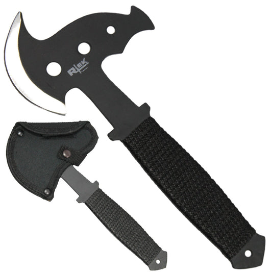 10" Black Blade Cord Wrapped Throwing Axe with Sheath
