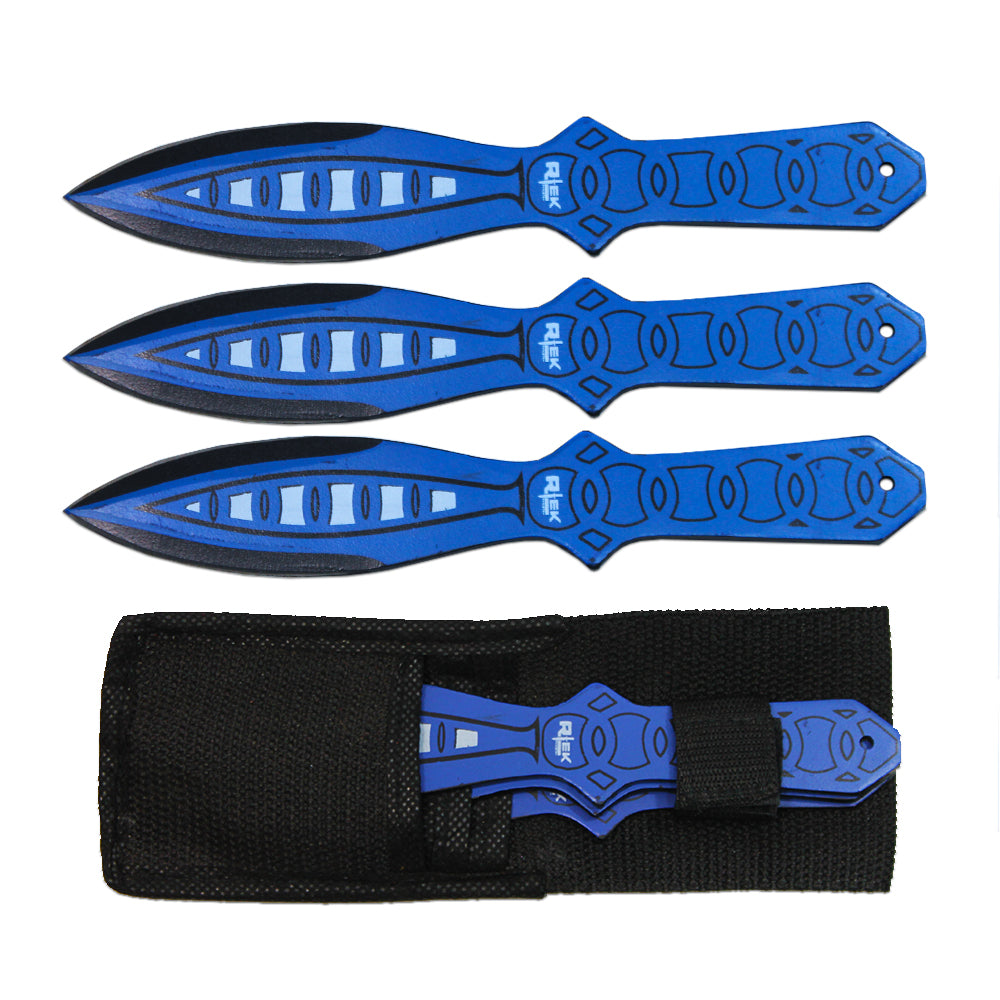 TK 038-38BL 8" Blue Ninja Throwing Knife with Nylon Sheath