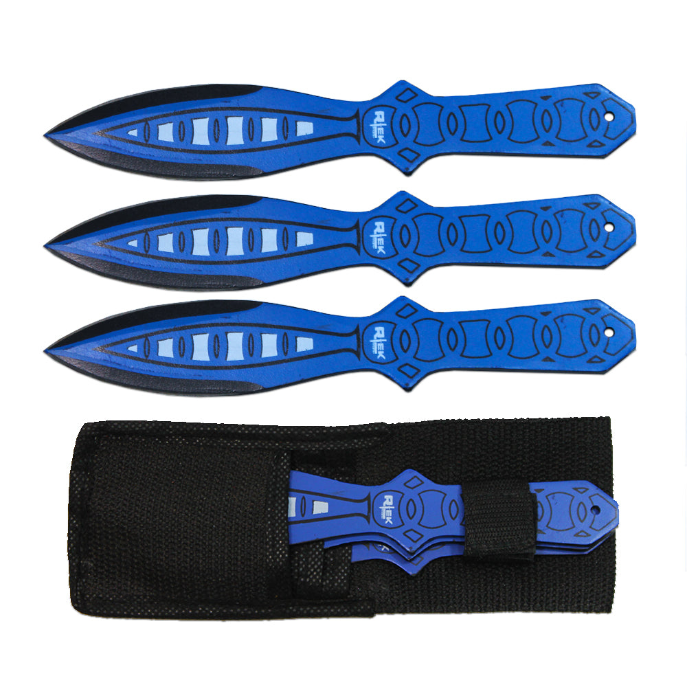 TK 038-38BL 8" Blue Ninja Throwing Knife with Nylon Sheath - Bladevip