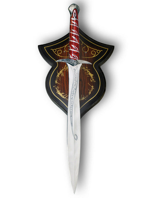 NM 031 Lord of the Rings Sting Red Elven LOTR Swords Plaque LOTR Movie Steel - Bladevip